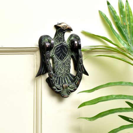 Solid Brass Eagle Door Knocker With Patina
